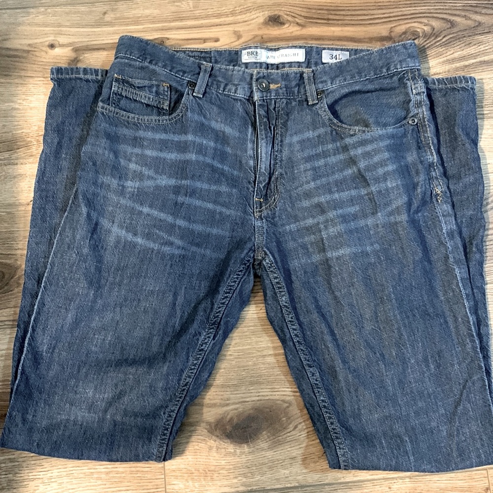 Men’s BKE Jake straight leg dark wash jeans 34L